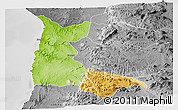 Physical Panoramic Map of Sumbe, desaturated