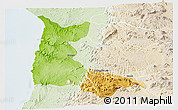 Physical Panoramic Map of Sumbe, lighten
