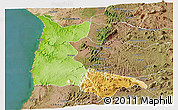 Physical Panoramic Map of Sumbe, satellite outside
