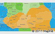 Political Shades 3D Map of Cunene