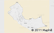 Classic Style 3D Map of Curoca, single color outside