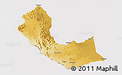Physical 3D Map of Curoca, cropped outside