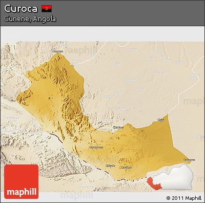 Physical 3D Map of Curoca, lighten