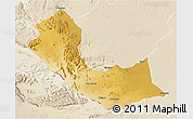Physical 3D Map of Curoca, lighten