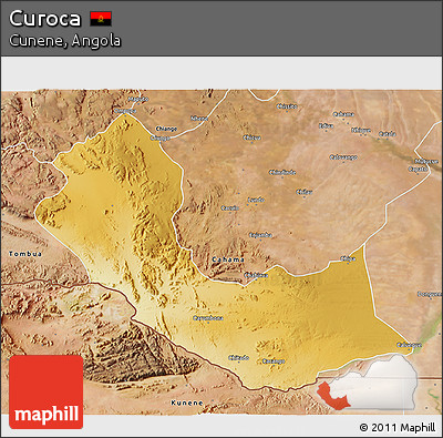 Physical 3D Map of Curoca, satellite outside