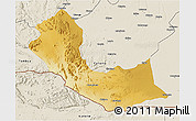 Physical 3D Map of Curoca, shaded relief outside