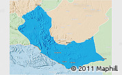 Political 3D Map of Curoca, lighten