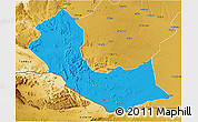 Political 3D Map of Curoca, physical outside