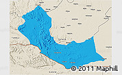 Political 3D Map of Curoca, shaded relief outside