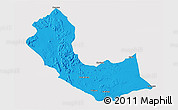 Political 3D Map of Curoca, single color outside