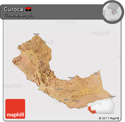 Satellite 3D Map of Curoca, cropped outside