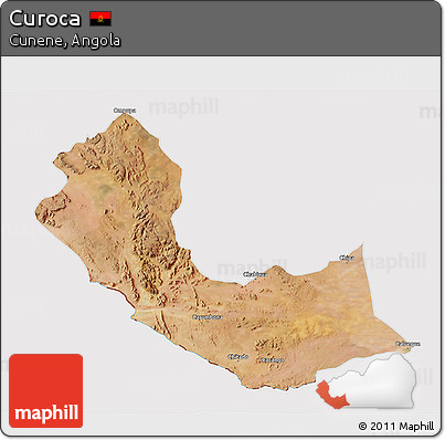 Satellite 3D Map of Curoca, cropped outside