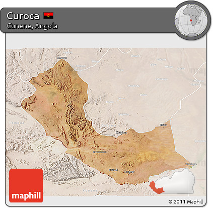 Satellite 3D Map of Curoca, lighten