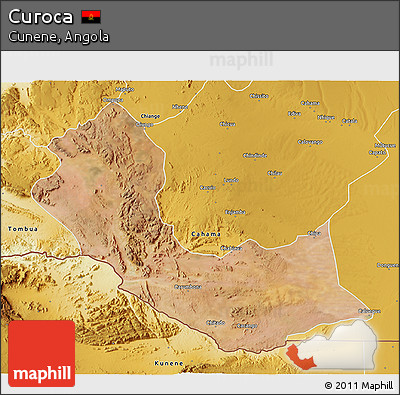 Satellite 3D Map of Curoca, physical outside