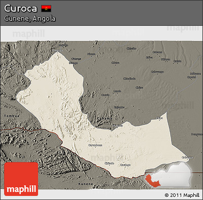 Shaded Relief 3D Map of Curoca, darken