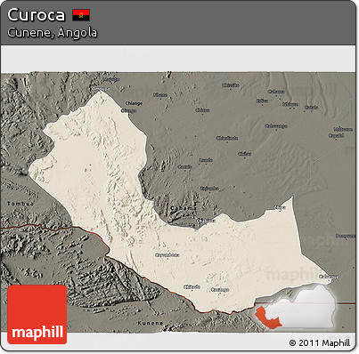 Shaded Relief 3D Map of Curoca, darken