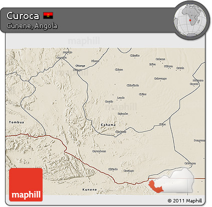 Shaded Relief 3D Map of Curoca