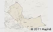 Shaded Relief 3D Map of Curoca, lighten
