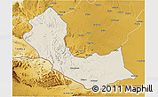 Shaded Relief 3D Map of Curoca, physical outside