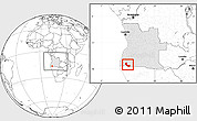 Blank Location Map of Curoca, highlighted country, within the entire country