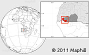 Blank Location Map of Curoca, highlighted country, highlighted parent region