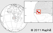 Blank Location Map of Curoca, highlighted country