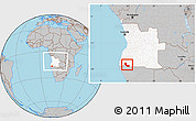 Gray Location Map of Curoca, highlighted country, within the entire country