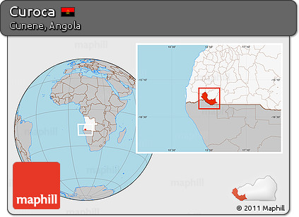 Gray Location Map of Curoca, highlighted country