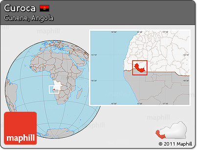 Gray Location Map of Curoca, highlighted country