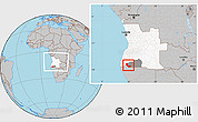 Gray Location Map of Curoca, highlighted country, highlighted parent region, within the entire country