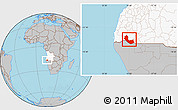 Gray Location Map of Curoca, highlighted country