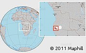 Gray Location Map of Curoca, highlighted parent region, within the entire country