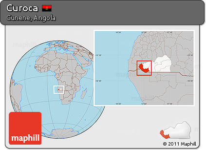 Gray Location Map of Curoca, highlighted parent region