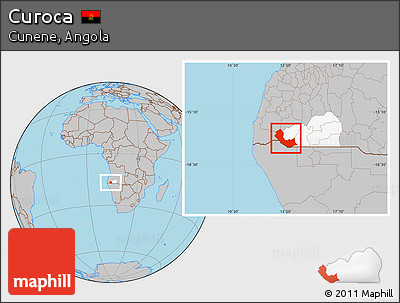 Gray Location Map of Curoca, highlighted parent region