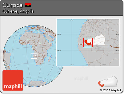 Gray Location Map of Curoca, highlighted parent region