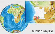 Physical Location Map of Curoca, highlighted country, highlighted parent region, within the entire country