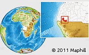 Physical Location Map of Curoca, highlighted country
