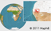 Satellite Location Map of Curoca, highlighted country