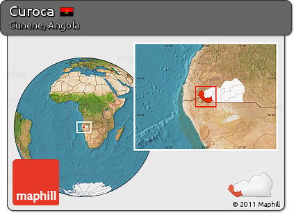 Satellite Location Map of Curoca, highlighted parent region