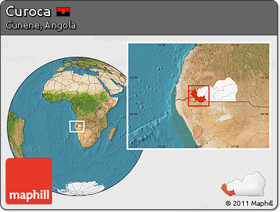 Satellite Location Map of Curoca, highlighted parent region