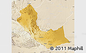 Physical Map of Curoca, lighten