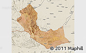 Satellite Map of Curoca, shaded relief outside