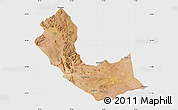 Satellite Map of Curoca, single color outside