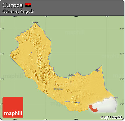 Savanna Style Map of Curoca, single color outside
