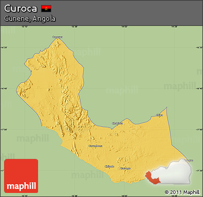 Savanna Style Map of Curoca, single color outside