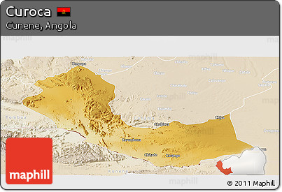 Physical Panoramic Map of Curoca, lighten