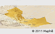 Physical Panoramic Map of Curoca, lighten