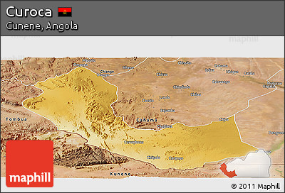 Physical Panoramic Map of Curoca, satellite outside