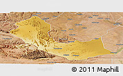 Physical Panoramic Map of Curoca, satellite outside