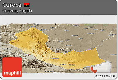 Physical Panoramic Map of Curoca, semi-desaturated